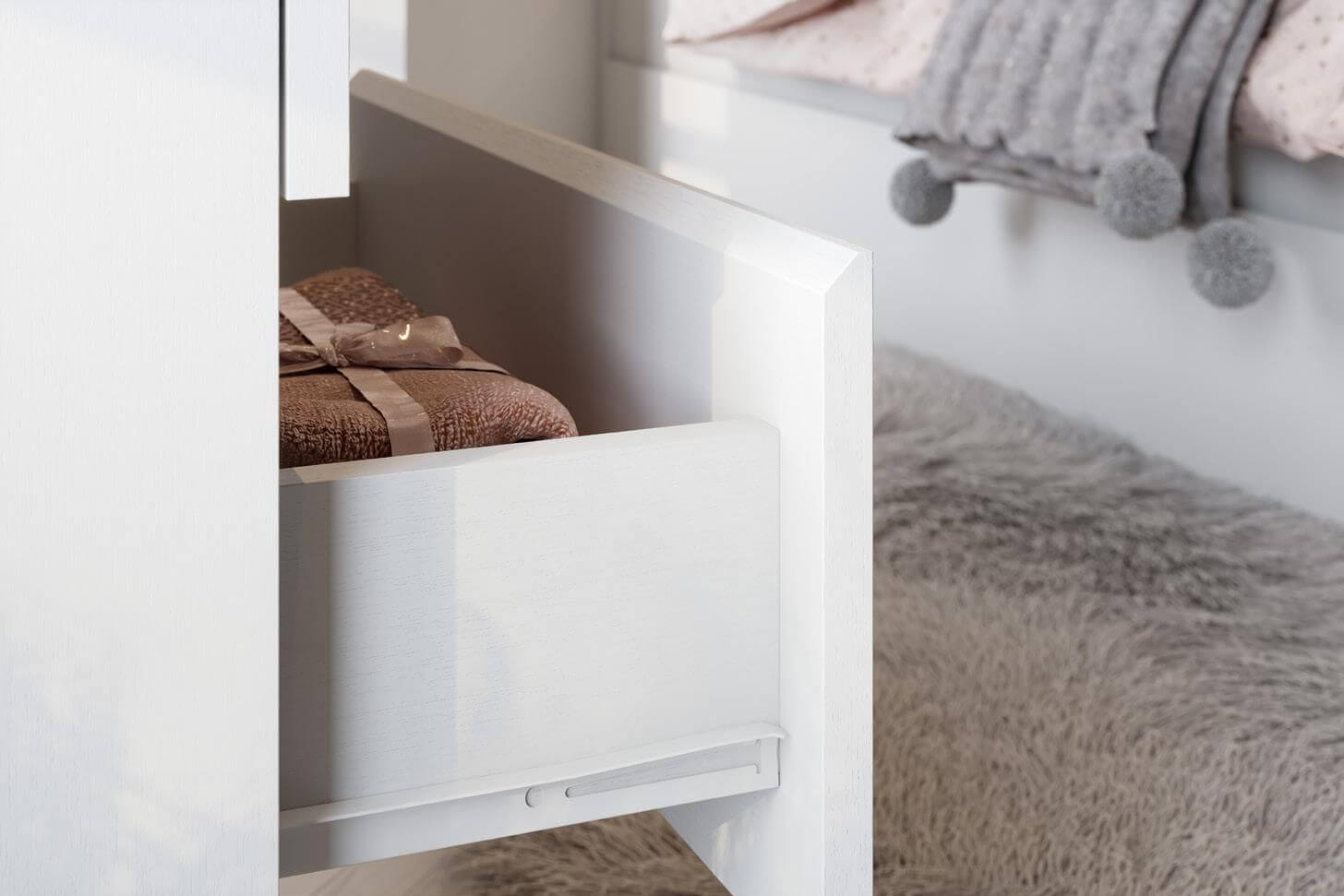 МС "Токио" Комод 6 ящиков Белый текстурный / Белый текстурный