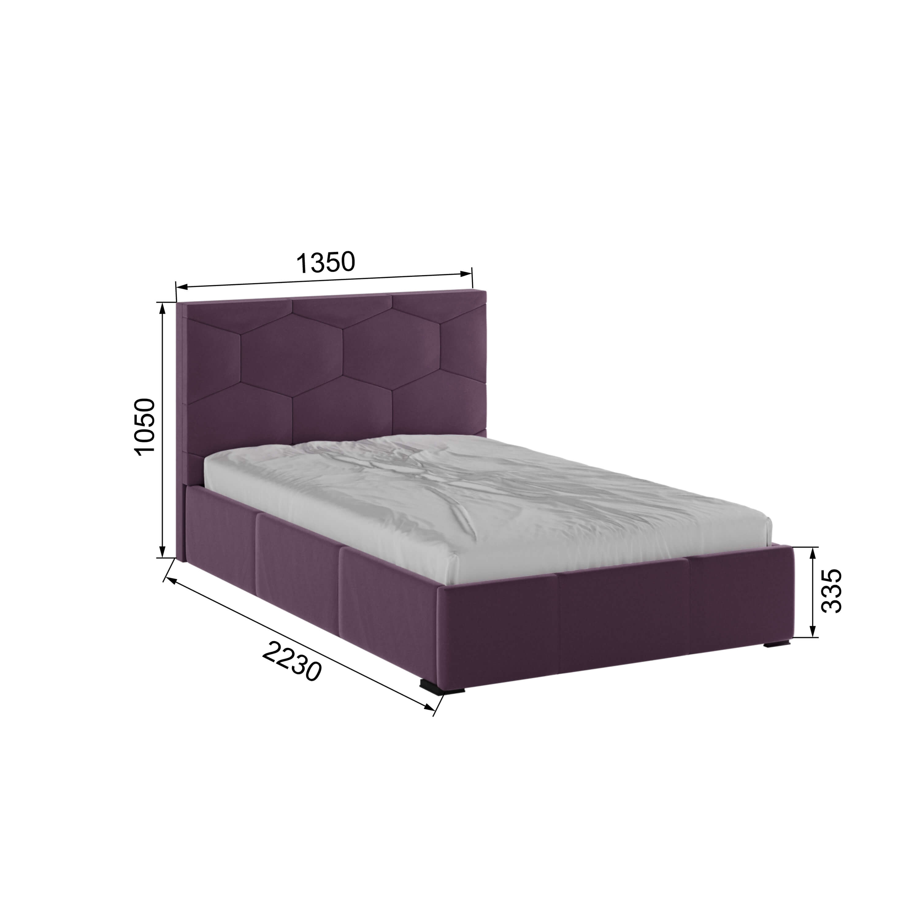 Корпус Манука интерьерной кровати (1,2м) винный