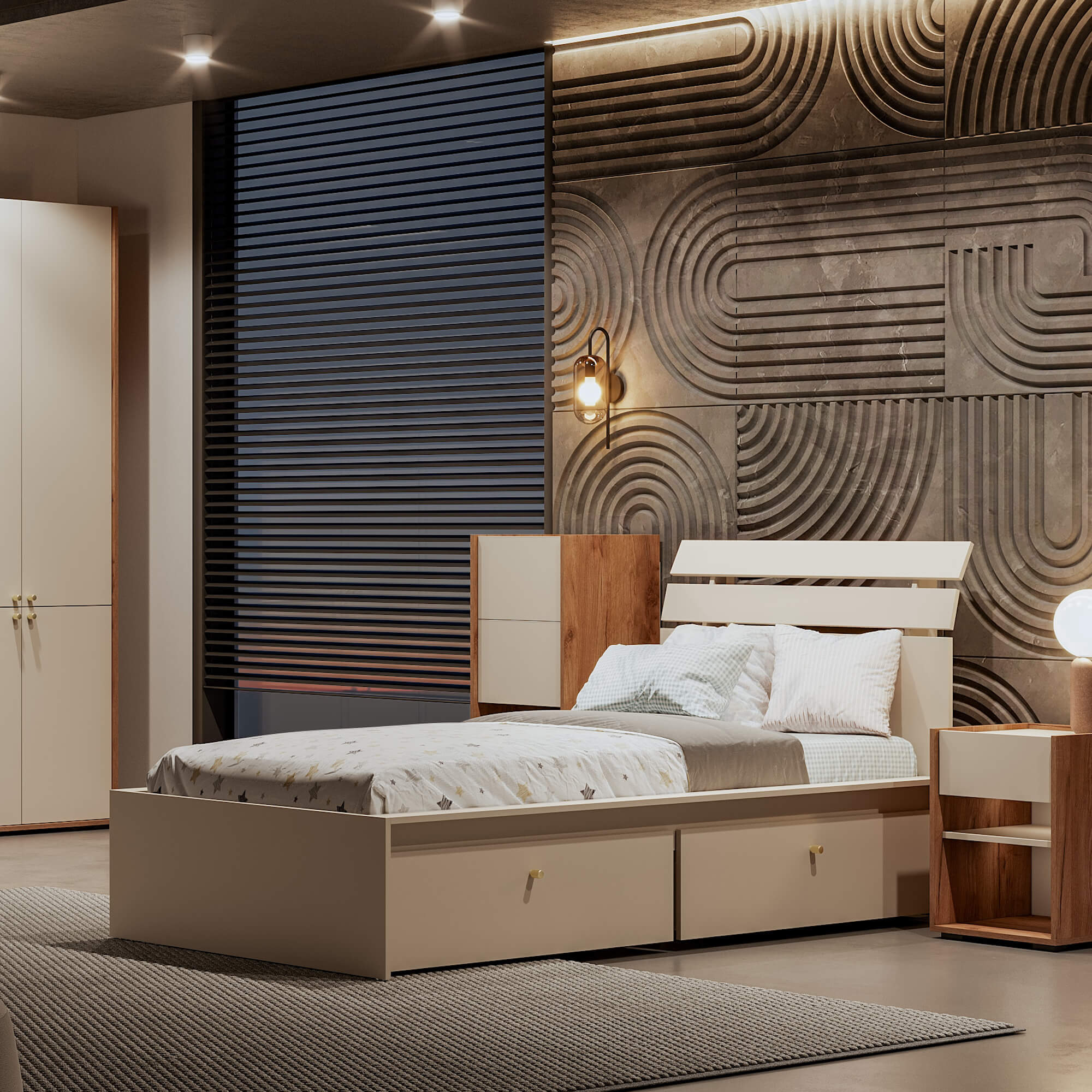 Кровать 0,9м МС "ОРМА"