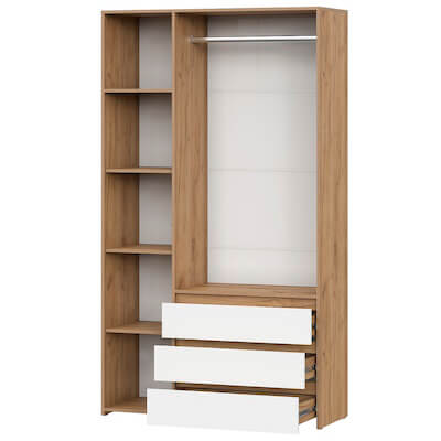 МС "Некст 1" Шкаф комбинированный трехстворчатый Дуб Золотой/Белый