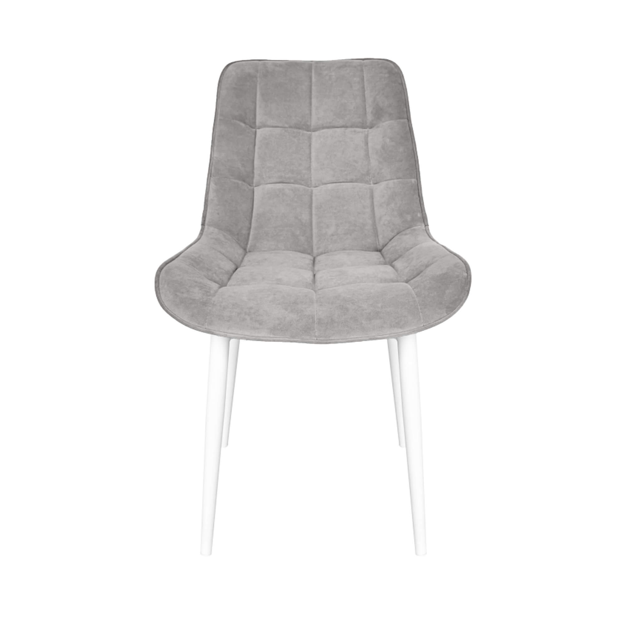 Стул интерьерный "Бостон" белый/меген 24 (серый)