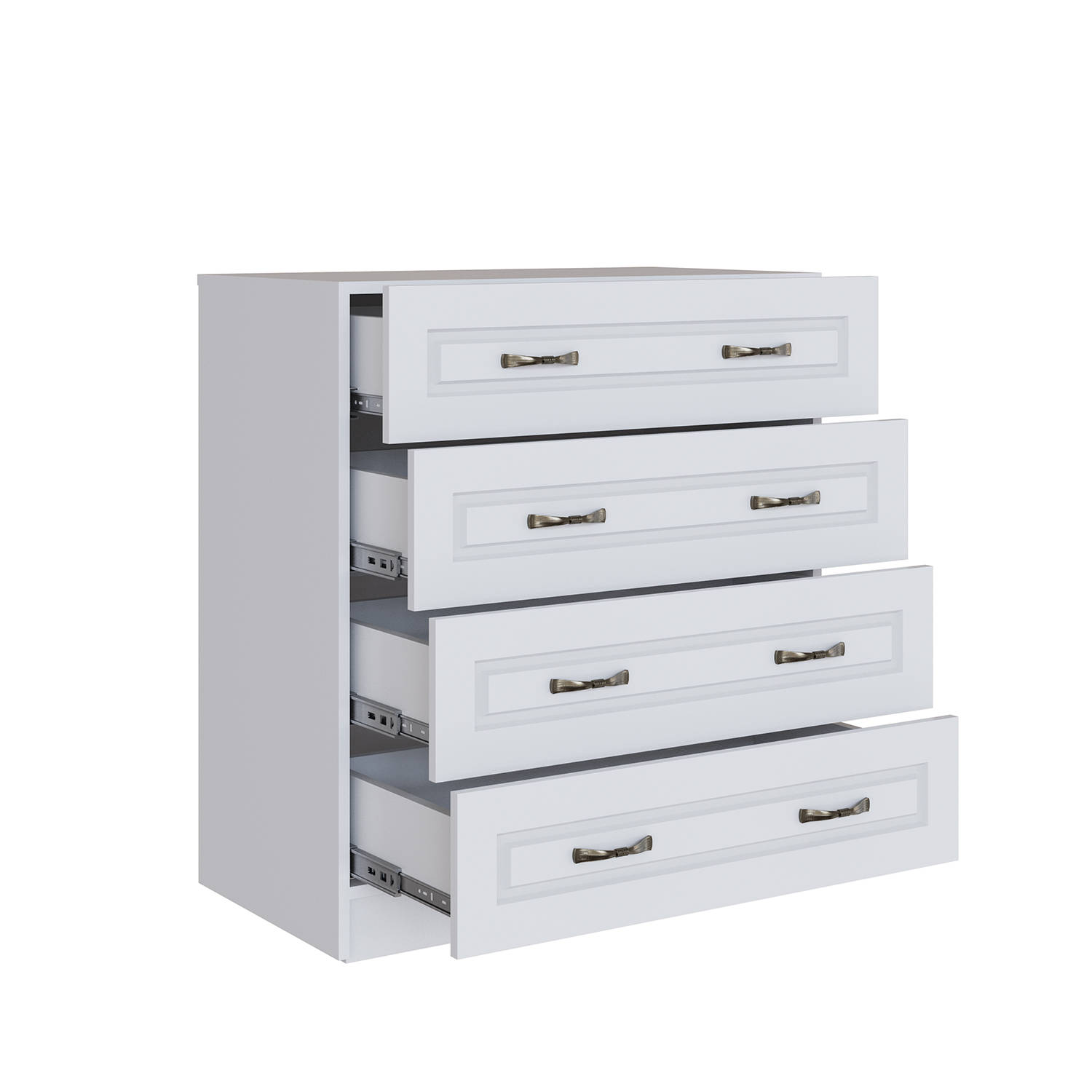 Спальня Апполия Комод с 4 ящиками белый/белый дуб