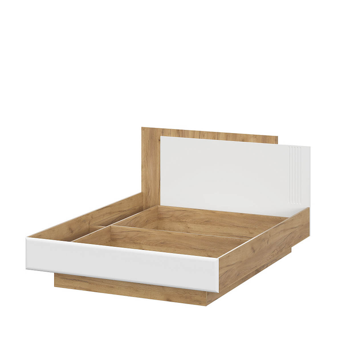 МС "Милан" Кровать двойная универсальная (1,6*2,0) (Серия 2) Дуб Золотой/Белый Матовый