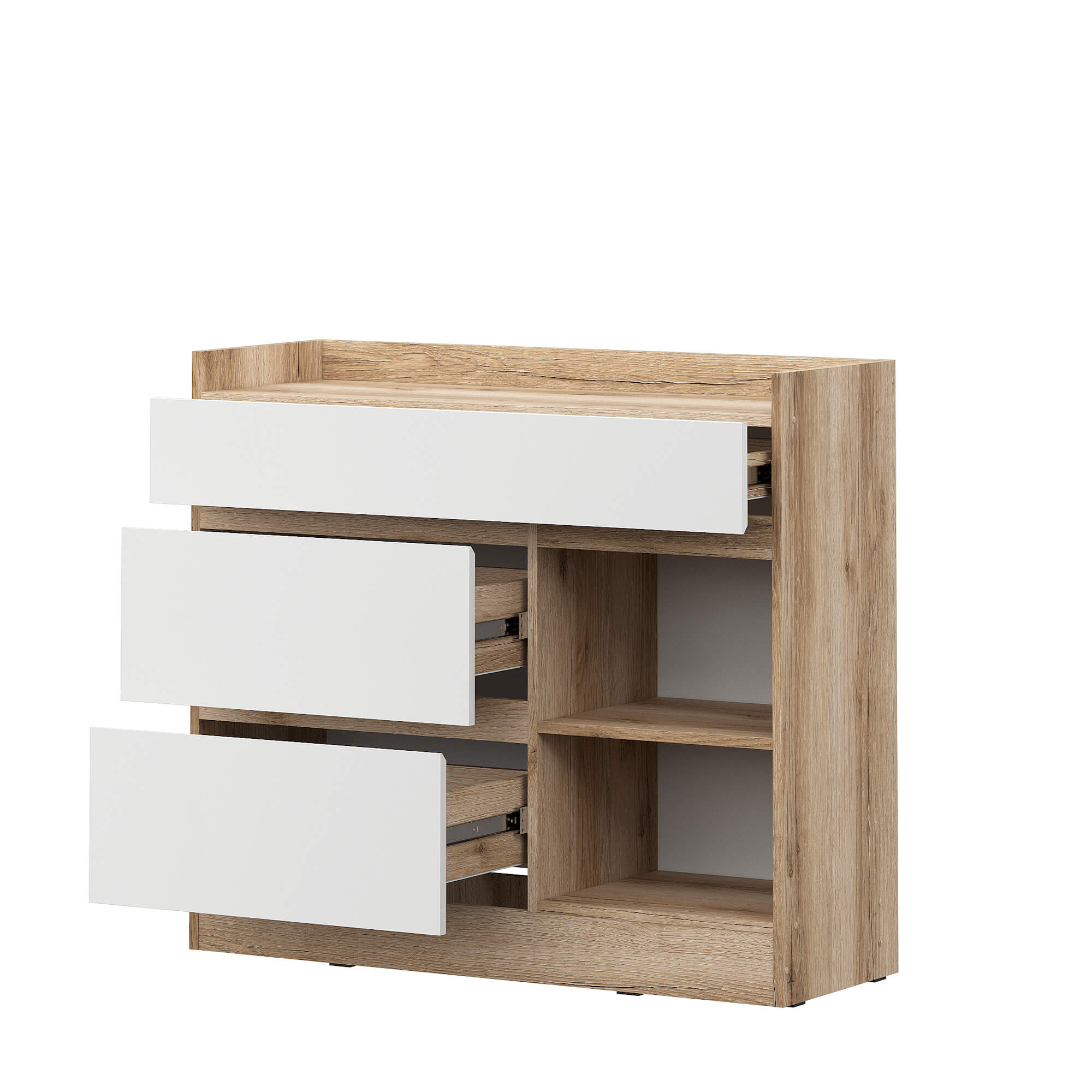 МС "Брауни" Комод Дуб Делано/Белый