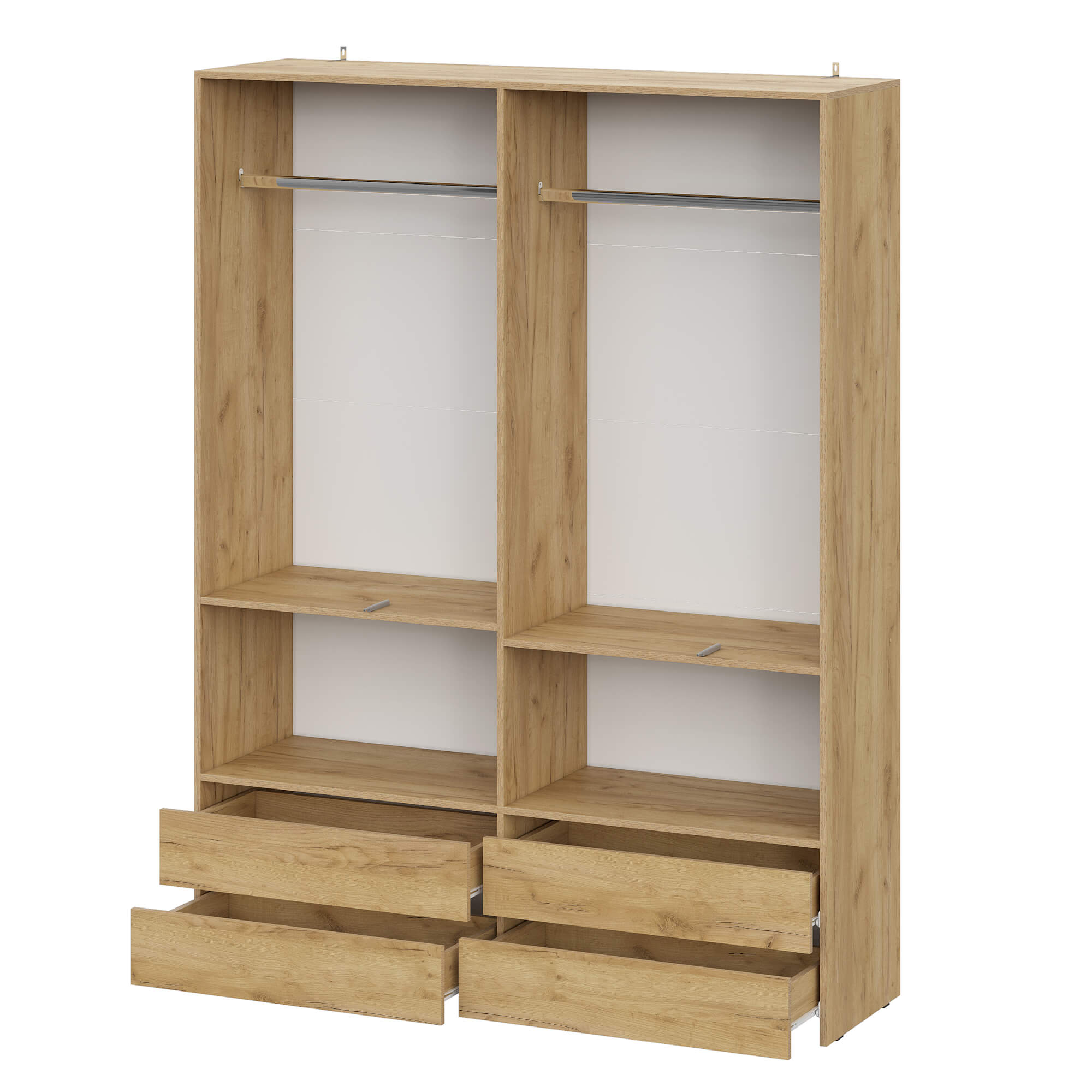 МС "Абрау" Шкаф четырехстворчатый (с ящиками) Дуб Золотой/Белый