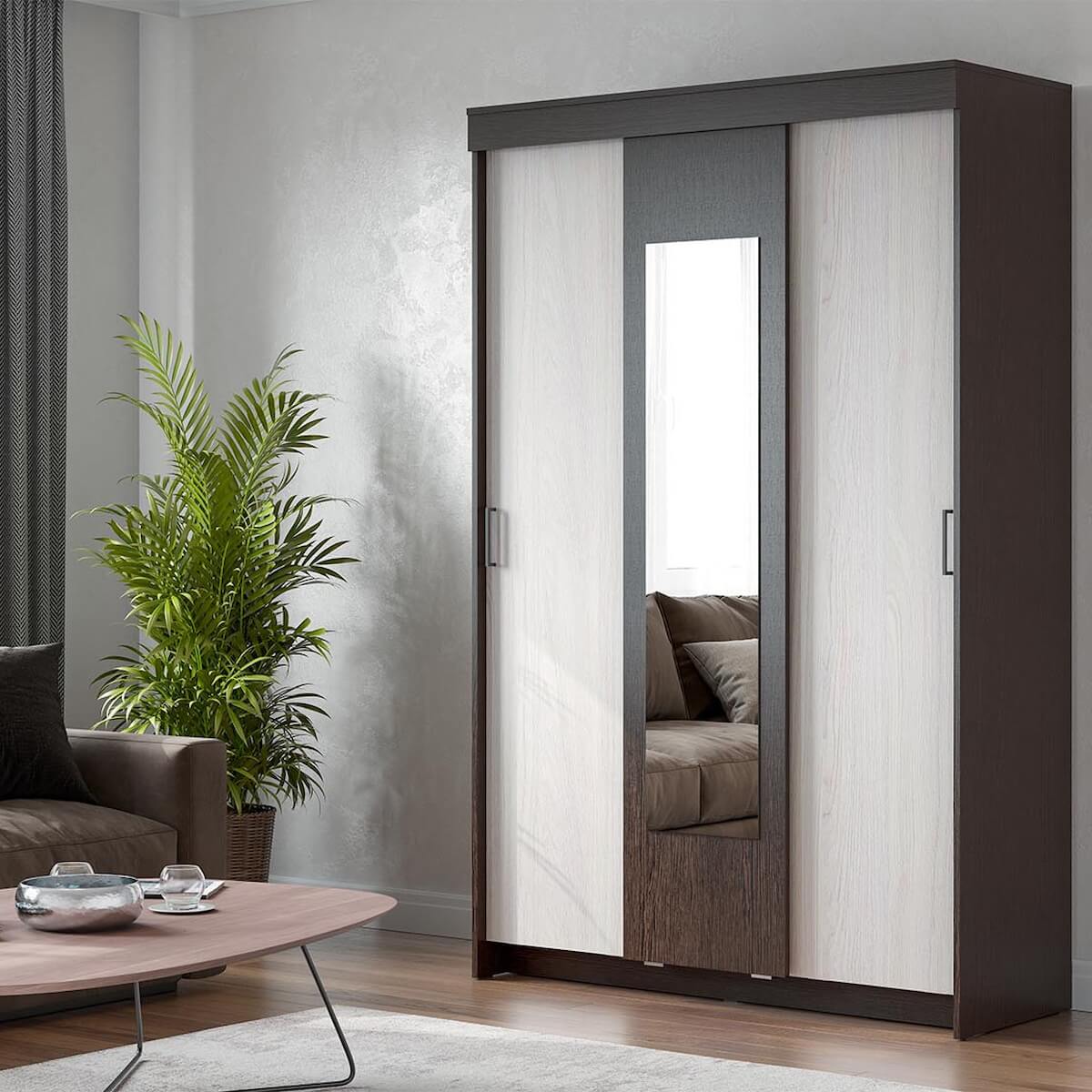 Шкаф-купе "ШКП 2" Дуб Венге / Ясень Анкор Светлый