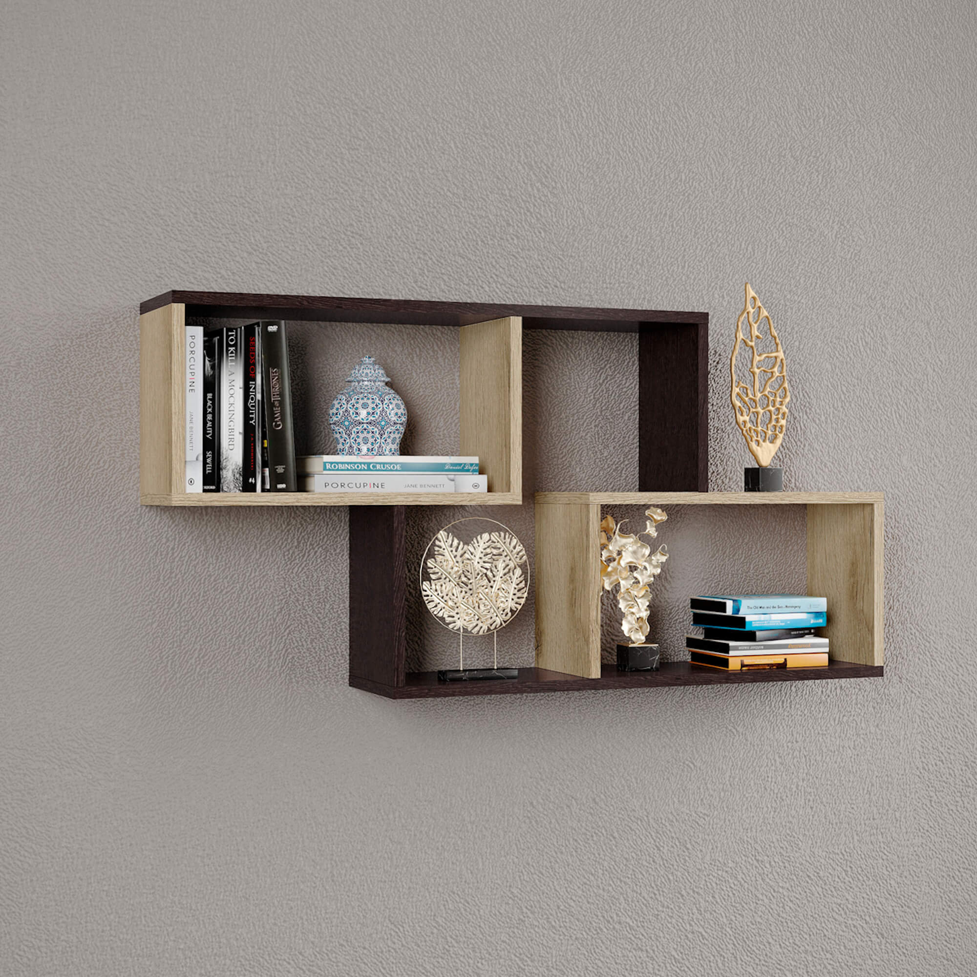 Полка навесная ПН-3 венге/дуб делано