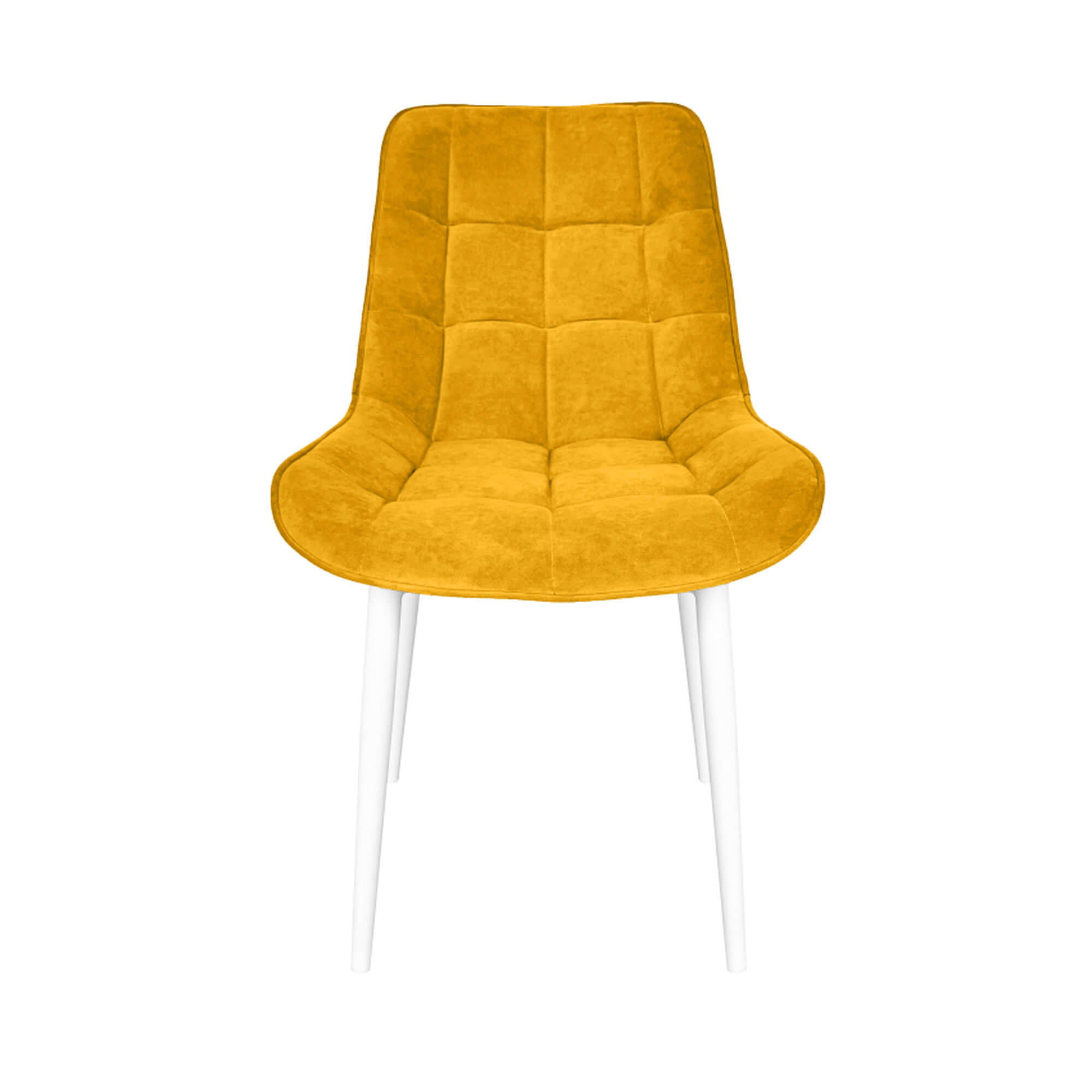 Стул интерьерный "Бостон" белый/меген 37 (горчичный)