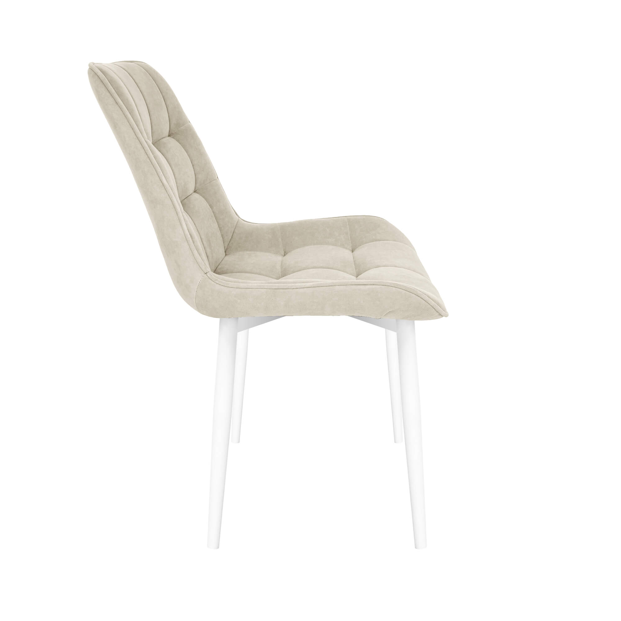 Стул интерьерный "Бостон" белый/меген 2 (светло-бежевый)