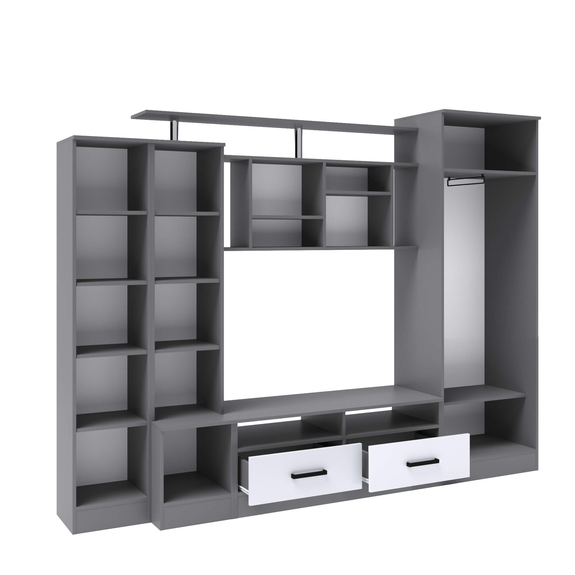 Гостиная Оскар-5 графит серый/камень серый