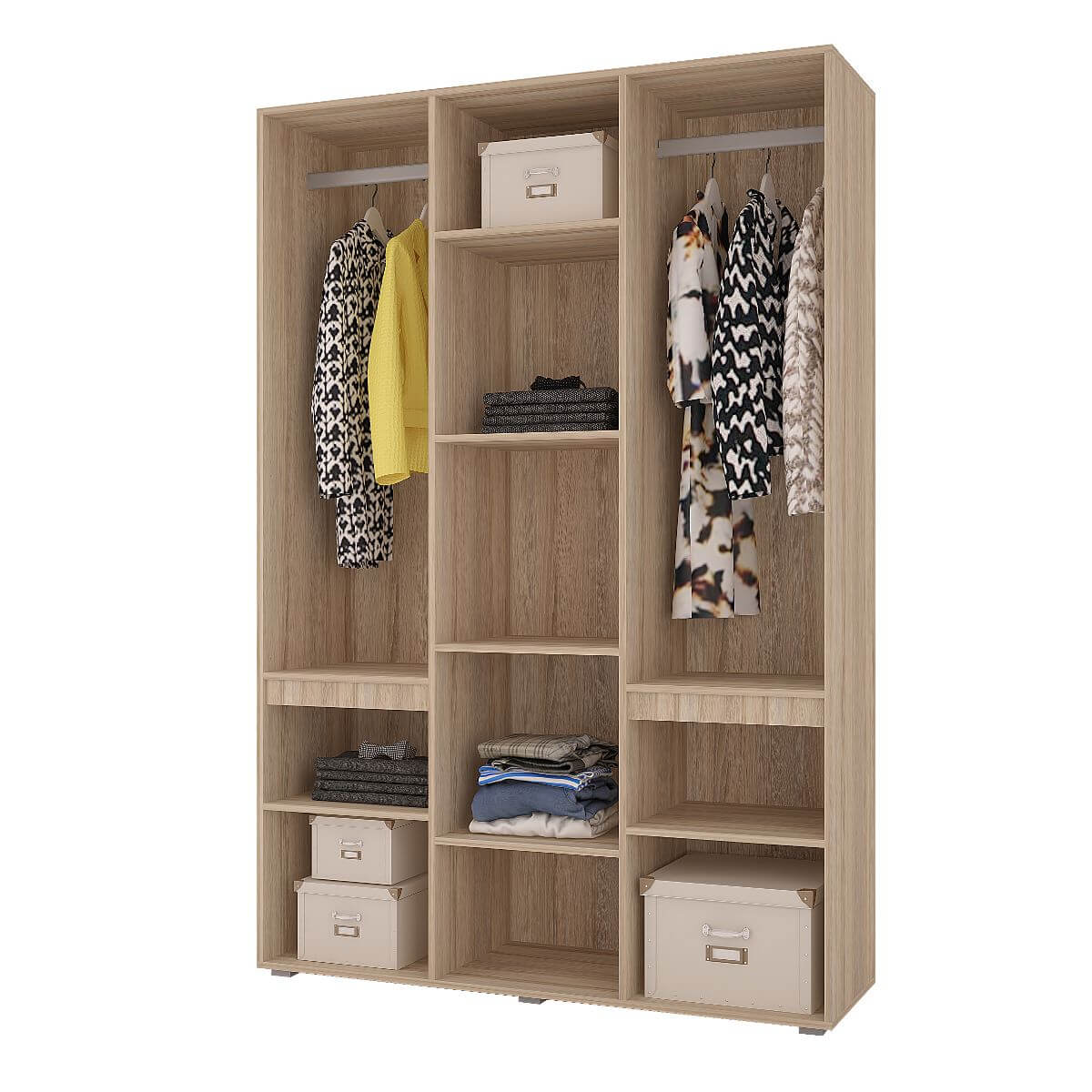 Шкаф 3х.ств. "Анталия" (сонома / белый)