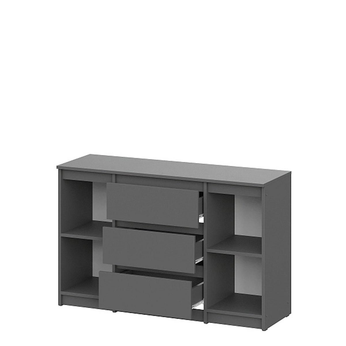 МС "Денвер" Комод 3 ящика двухстворчатый (серия 2) Графит серый