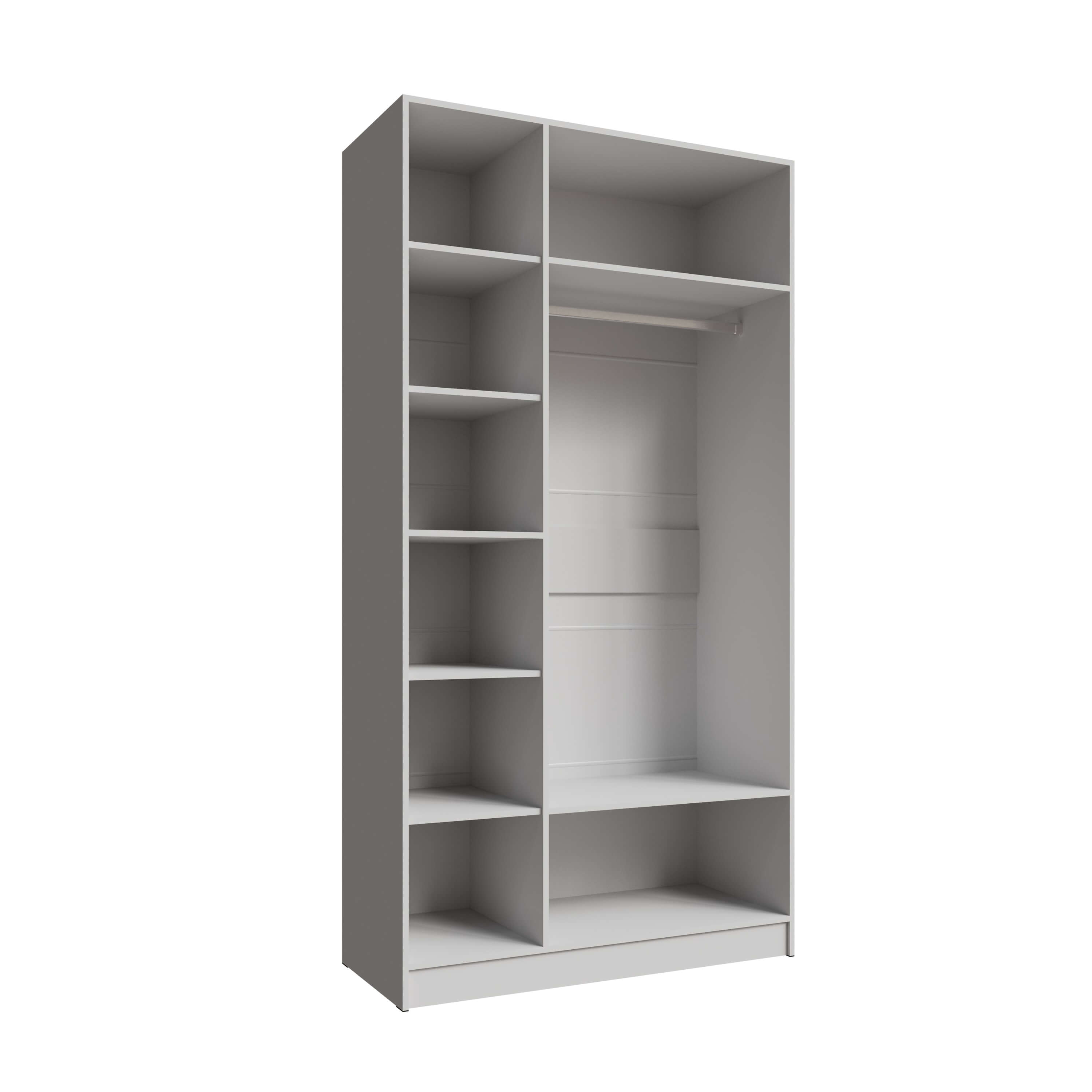 Шкаф Мадрид (1,2) с зеркалом белый/ателье светлое