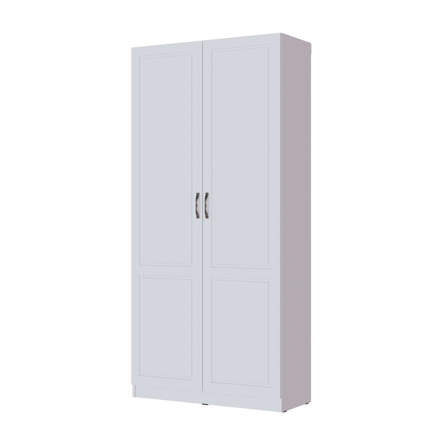 Гостиная Апполия Шкаф 2-х створчатый белый/белый дуб