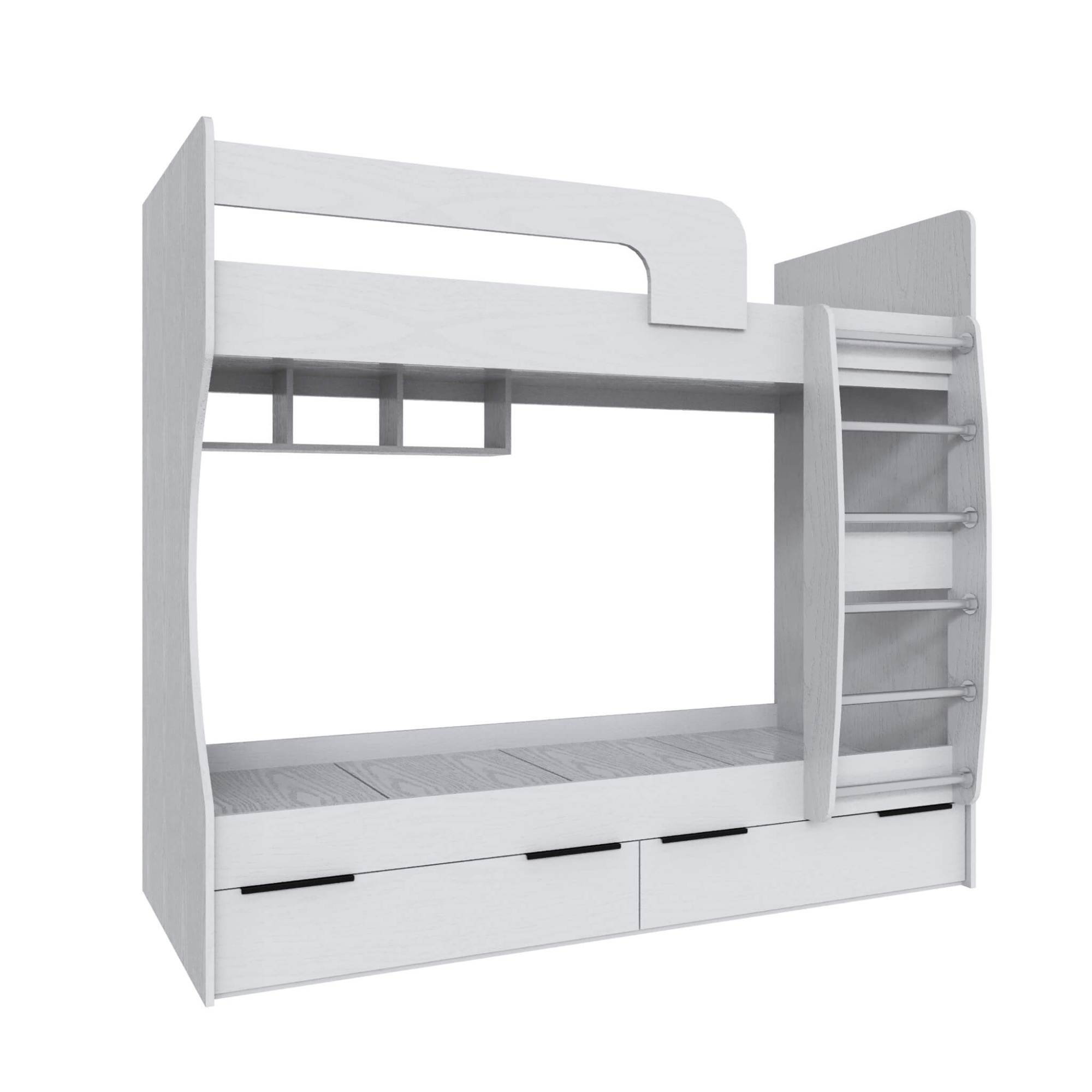 Подростковая Мадрид Кровать (0,8) двухярусная белый